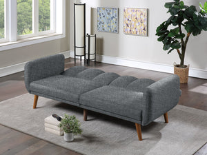 English Elm ADJUSTABLE Sofa 81" Gray Fabric Convertible Futon with Wood Frame, 81" x 33" x 31" Versatile Comfort B089127421