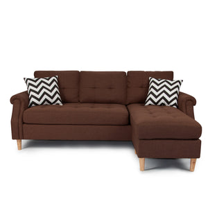 English Elm SECTIONAL Modern Black Faux Leather Sofa with Wood Frame, Plush Fabric Upholstery, Compact 87" Coffee 86 L x 34 W x 23 H B089127404