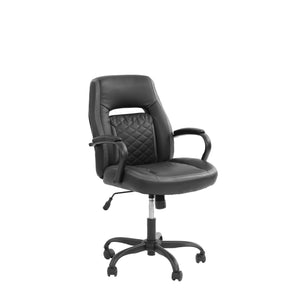 English Elm Office Chair In Sleek Black Faux Leather - Ergonomic, Adjustable Height For Ultimate Comfort & Style B089127399