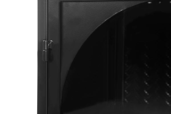 English Elm 27.56"Glass Modern Two-Door Wall Cabinet With Woven Pattern - Stylish Storage For Any Room, Black W757119331