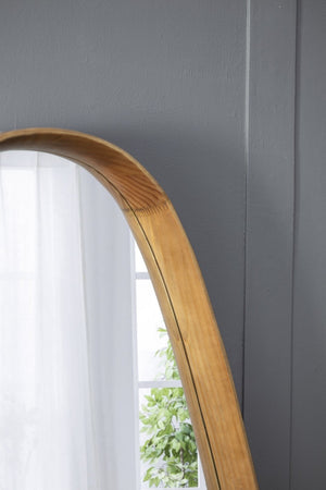 English Elm 30"x38" Organic Shaped Pine Wood Wall Mirror for Entryway Living Room or Bath W2078126451