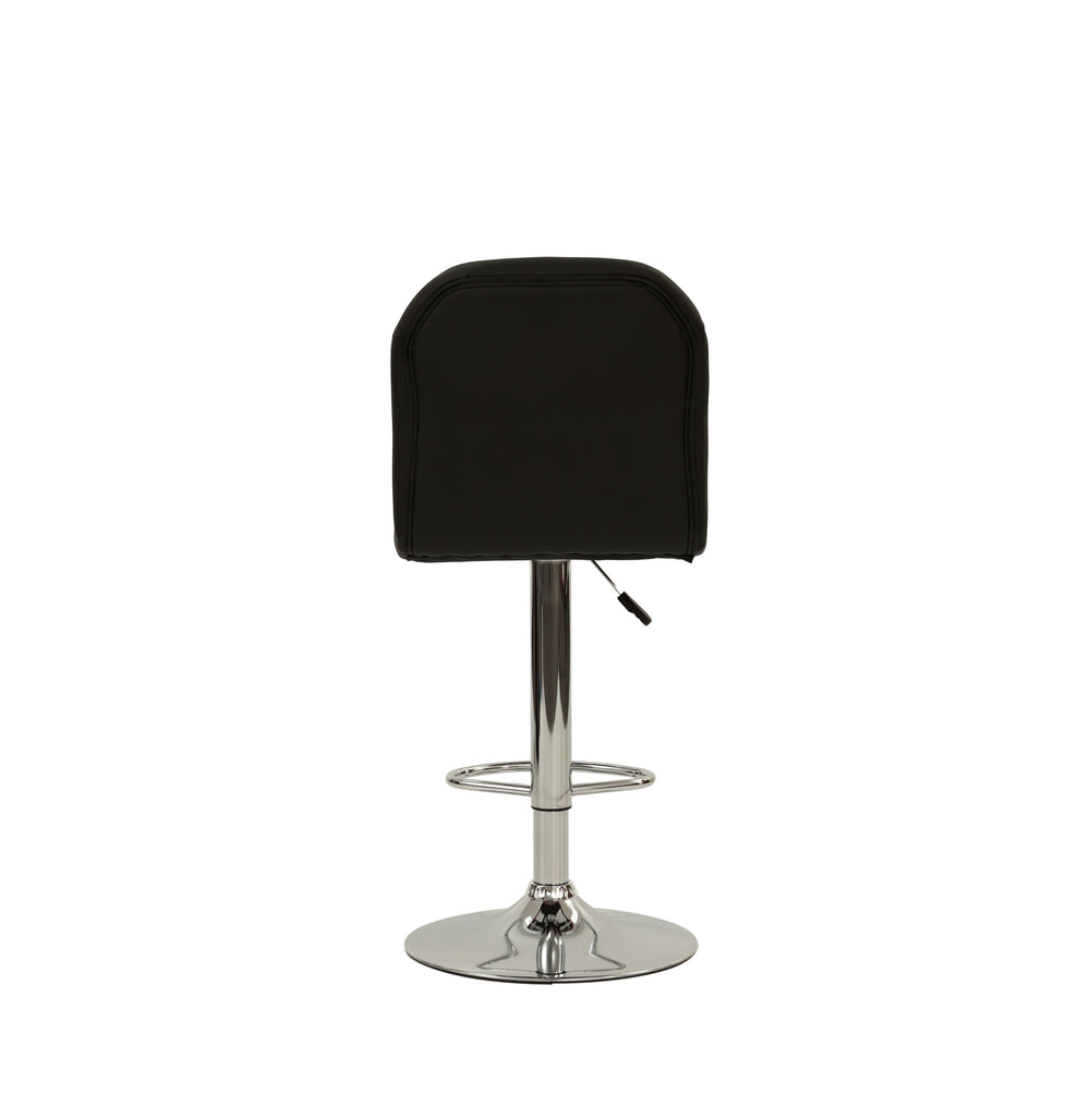 English Elm BAR posh hotel-style bar stool with faux leather upholstery, supportive backrest and footrest for entertaining flair Black 26 L x 18 W x 17 H B089127394