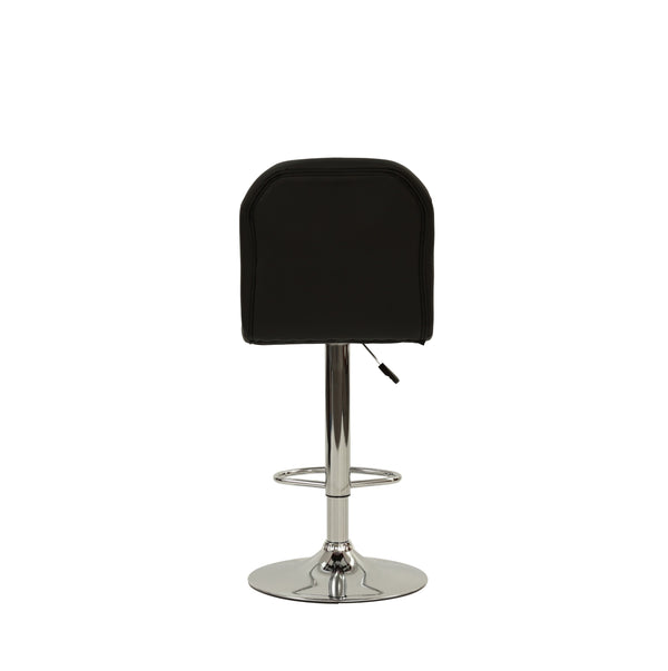 English Elm BAR posh hotel-style bar stool with faux leather upholstery, supportive backrest and footrest for entertaining flair Black 26 L x 18 W x 17 H B089127394