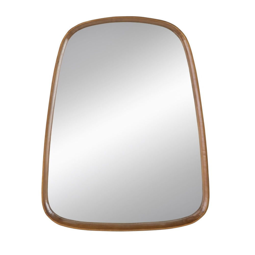 English Elm 27"x37" Organic Pine Wood Framed Wall Mirror Curved Silhouette for Modern Entryways W2078126452