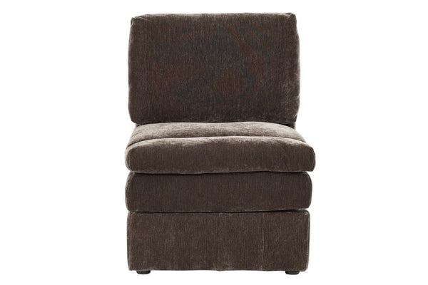 English Elm Contemporary Triple-Tier Armless Chair Modular Sectional Piece Plush Pillow-Top Suede Mink 26x33x35" B011126765