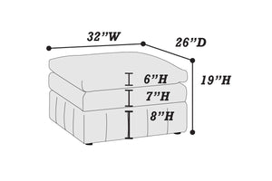 English Elm Contemporary 5-Piece Modular Sectional Set In Granite - Versatile Plush Seating For Modern Living Rooms B011S00470