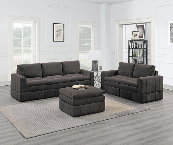 English Elm Contemporary 6-Piece Modular Sectional Set In Plush Morgan Fabric - Versatile Comfort & Style! B011S00462
