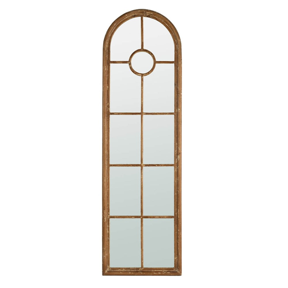 English Elm 24" Distressed White Full Length Floor Mirror Carved Fir Wood Frame Farmhouse Bedroom W2078126755