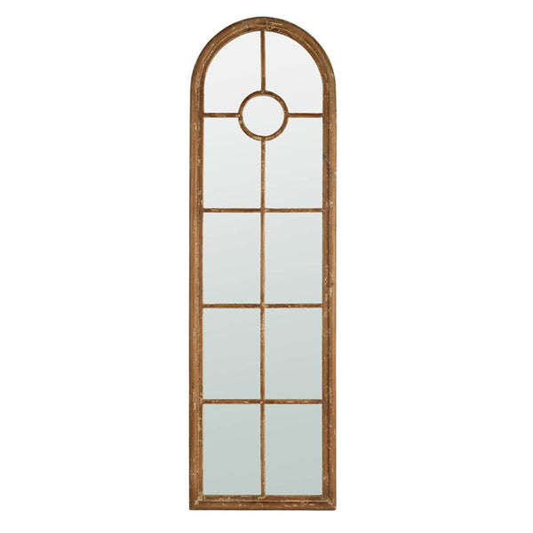 English Elm 24" Distressed White Full Length Floor Mirror Carved Fir Wood Frame Farmhouse Bedroom W2078126755
