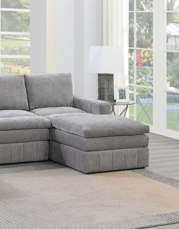 English Elm Contemporary 6-Piece Modular Sectional Set In Granite – Plush Morgan Fabric, Customizable Comfort & Style B011S00466