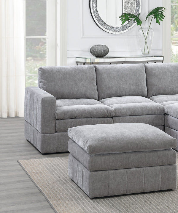English Elm Contemporary 5-Piece Modular Sectional Set In Granite - Plush Comfort With Versatile Layout Options B011S00469