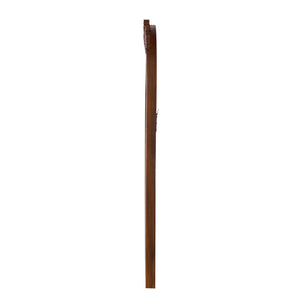 English Elm 23" Arched Wood Wall Mirror Hand Carved Rose Detail Antiqued Glass Entryway Accent Brown W2078126747