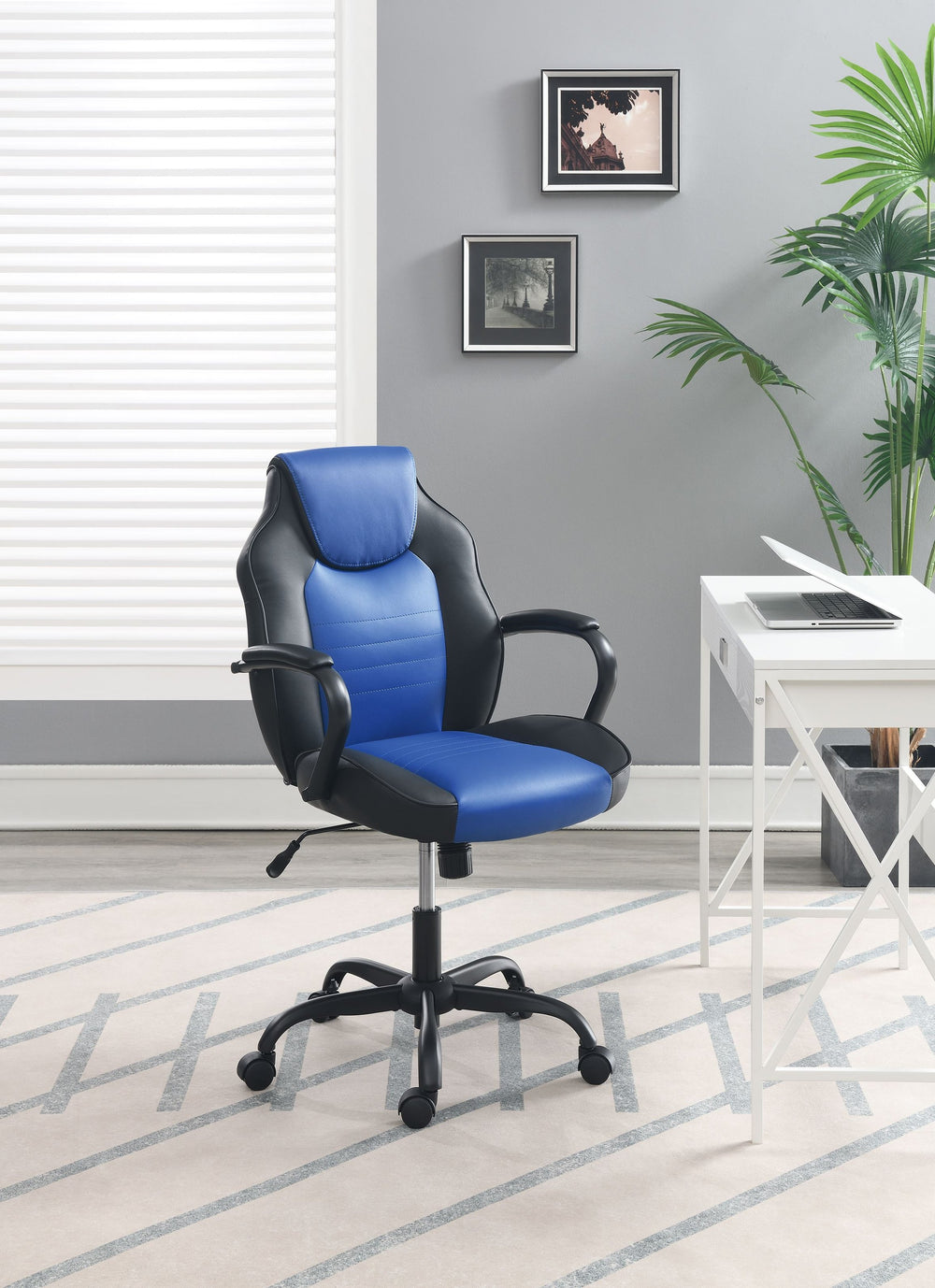 English Elm Office Chair - Modern Black Faux Leather With Adjustable Height, Comfort & Durable Design For Workspaces B089127401