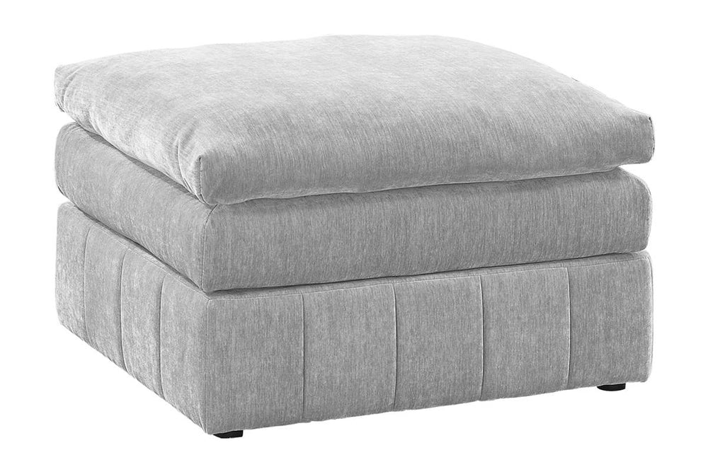 English Elm Contemporary Ottoman with Plush Triple-Tier Pillow-Top Seating, Suede-Like Mink Fabric, Modern Chic Grey 32 L x 26 W x 11 H B011126791