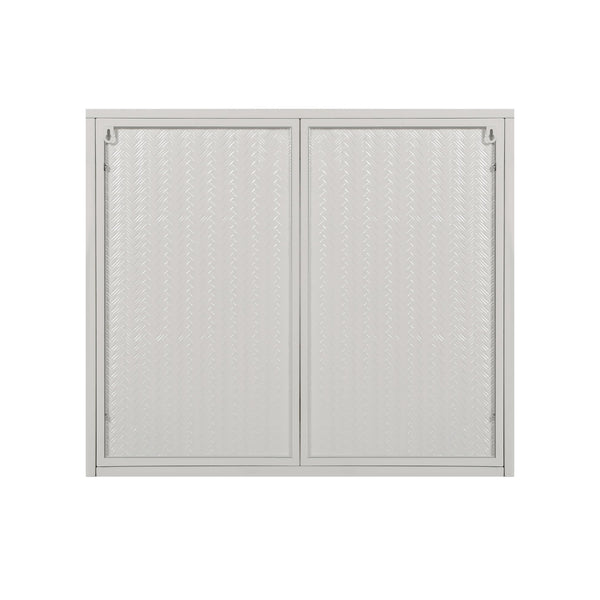 English Elm 27.56"Glass Modern Two-Door Wall Cabinet With Three-Tier Storage For Stylish Entryway & Living Room W757119330