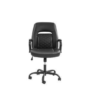 English Elm Office Chair In Sleek Black Faux Leather - Ergonomic, Adjustable Height For Ultimate Comfort & Style B089127399