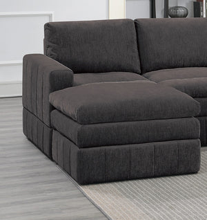 English Elm Contemporary 6-Piece Modular Sectional Set - Plush Comfort With Versatile Layouts In Mink/Granite B011S00461