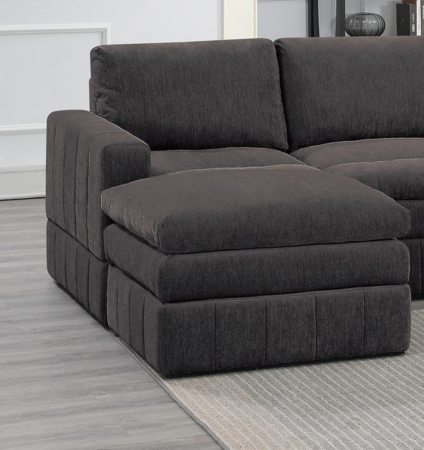 English Elm Contemporary 6-Piece Modular Sectional Set - Plush Comfort With Versatile Layouts In Mink/Granite B011S00461