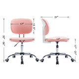 Hearth and Haven Height Adjustable Office Chair with Swivel Base, Pink and White W1733110160