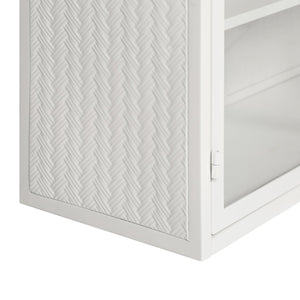 English Elm 27.56"Glass Modern Two-Door Wall Cabinet With Three-Tier Storage For Stylish Entryway & Living Room W757119330