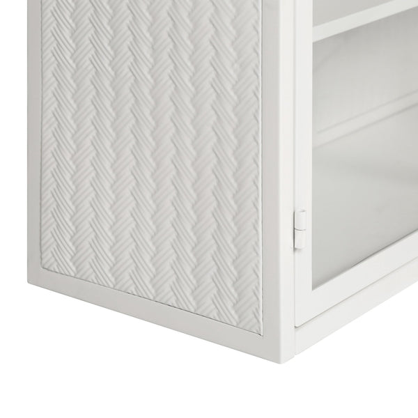 English Elm 27.56"Glass Modern Two-Door Wall Cabinet With Three-Tier Storage For Stylish Entryway & Living Room W757119330