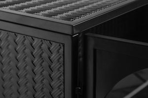 English Elm 27.56"Glass Modern Two-Door Wall Cabinet With Woven Pattern - Stylish Storage For Any Room, Black W757119331