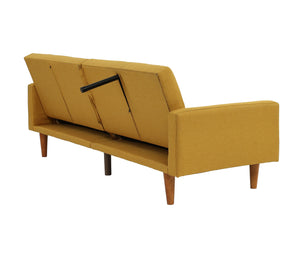 English Elm Adjustable Sofa In Mustard Fabric - Modern, Multi-Position Design For Comfort & Versatile Living Spaces B089127414