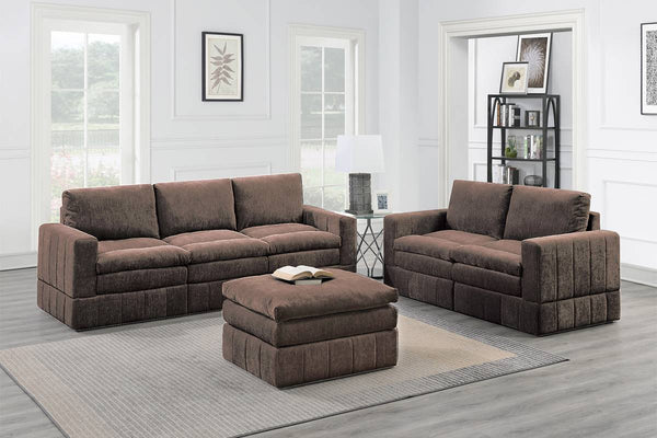 English Elm Contemporary 6-Piece Modular Sectional Set In Plush Morgan Fabric - Versatile Comfort & Style! B011S00462