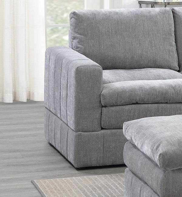 English Elm Contemporary 5-Piece Modular Sectional Set In Granite - Plush Comfort With Versatile Layout Options B011S00469