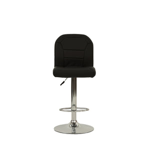 English Elm BAR posh hotel-style bar stool with faux leather upholstery, supportive backrest and footrest for entertaining flair Black 26 L x 18 W x 17 H B089127394