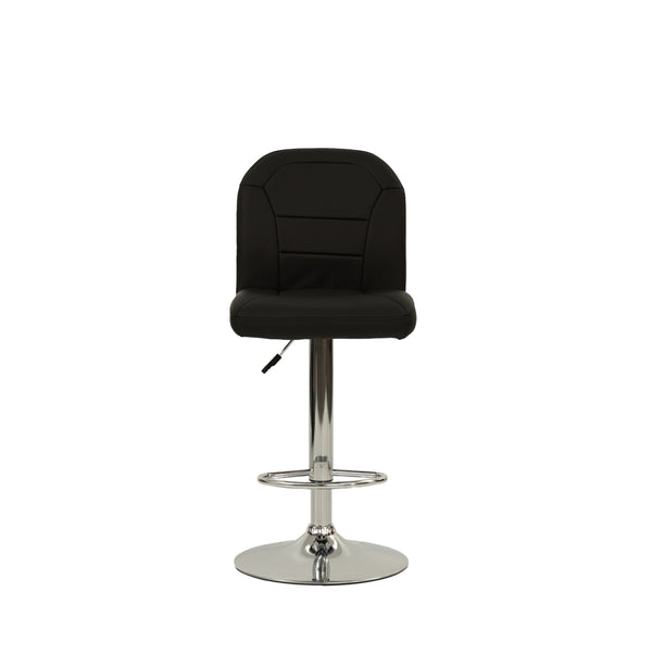 English Elm BAR posh hotel-style bar stool with faux leather upholstery, supportive backrest and footrest for entertaining flair Black 26 L x 18 W x 17 H B089127394