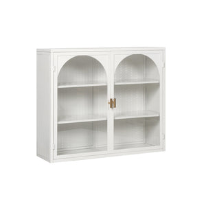 English Elm 27.56"Glass Modern Two-Door Wall Cabinet With Three-Tier Storage For Stylish Entryway & Living Room W757119330