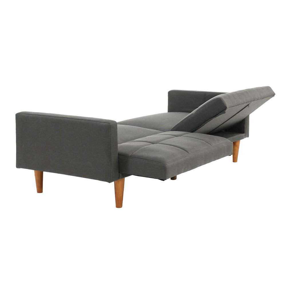 English Elm Adjustable Sofa: Modern Black Faux Leather Lounger For Versatile Comfort & Guest Accommodations B089127417