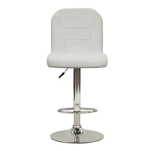 English Elm BAR posh hotel-style bar stool with faux leather upholstery, supportive backrest and footrest for entertaining flair White 26 L x 18 W x 17 H B089127395