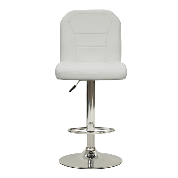 English Elm BAR posh hotel-style bar stool with faux leather upholstery, supportive backrest and footrest for entertaining flair White 26 L x 18 W x 17 H B089127395