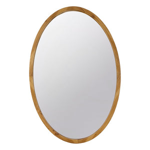 English Elm 24" Oval Fir Wood Framed Wall Mirror Rustic Farmhouse Accent for Entryway or Bath W2078126447
