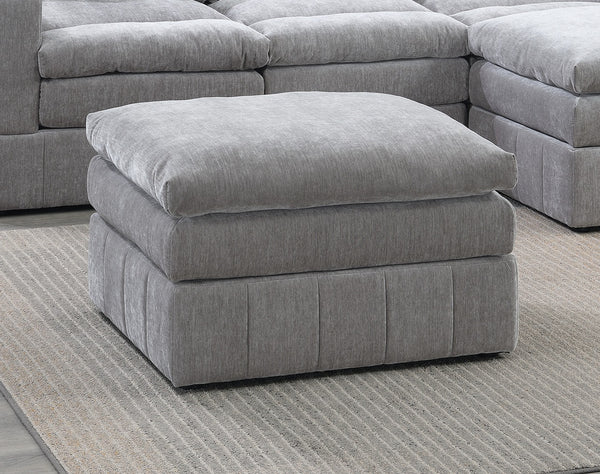English Elm Contemporary Ottoman with Plush Triple-Tier Pillow-Top Seating, Suede-Like Mink Fabric, Modern Chic Grey 32 L x 26 W x 11 H B011126791