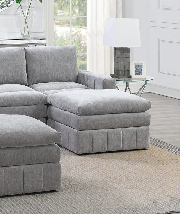English Elm Contemporary 5-Piece Modular Sectional Set In Granite - Plush Comfort With Versatile Layout Options B011S00469