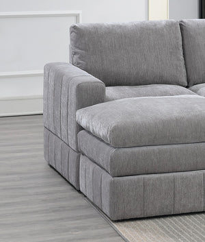 English Elm Contemporary 6-Piece Modular Sectional Set In Granite – Plush Morgan Fabric, Customizable Comfort & Style B011S00466