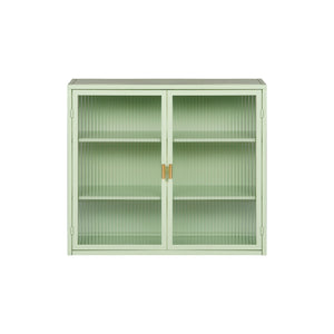 English Elm 27.56"Glass Modern Two-Door Wall Cabinet With Three-Tier Storage For Stylish Small Space Solutions W757119325