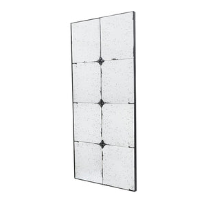 English Elm 21x47" Antiqued Glass Rectangular Wall Mirror with Floral Resin Corners for Entryway W2078126445
