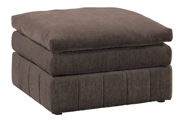 English Elm Contemporary Ottoman with Plush Triple-Tier Pillow-Top Seating, Suede-Like Mink Fabric, Modern Chic Brown Mix 32 L x 26 W x 11 H B011126766