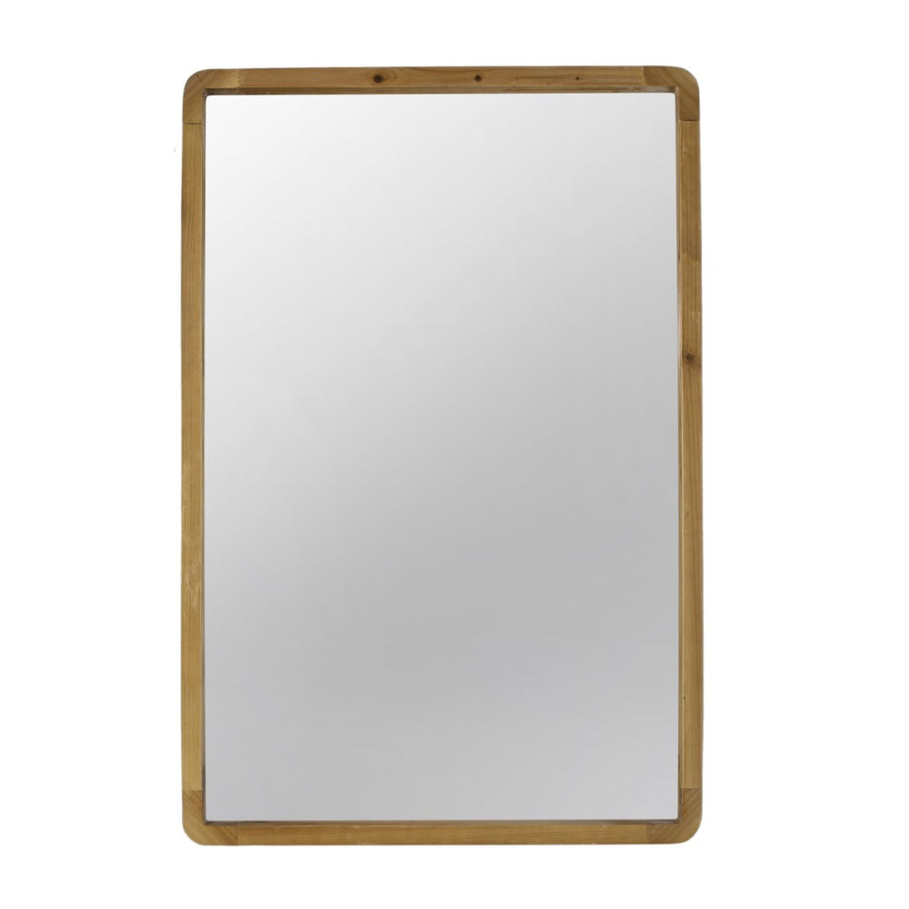 English Elm 24" Oval Fir Wood Framed Wall Mirror Rustic Farmhouse Accent for Entryway or Bath W2078126449