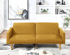 English Elm Adjustable Sofa In Mustard Fabric - Modern, Multi-Position Design For Comfort & Versatile Living Spaces B089127414