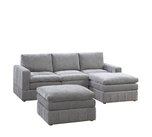 English Elm Contemporary 5-Piece Modular Sectional Set In Granite - Plush Comfort With Versatile Layout Options B011S00469