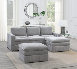 English Elm Contemporary 5-Piece Modular Sectional Set In Granite - Plush Comfort With Versatile Layout Options B011S00469