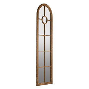 English Elm 24" Distressed White Full Length Floor Mirror Carved Fir Wood Frame Farmhouse Bedroom W2078126755