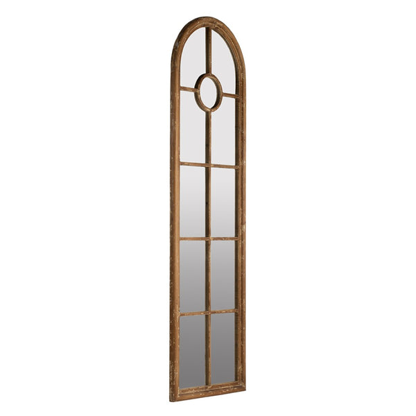English Elm 24" Distressed White Full Length Floor Mirror Carved Fir Wood Frame Farmhouse Bedroom W2078126755