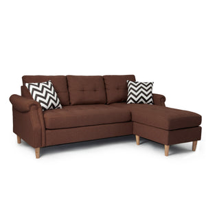 English Elm SECTIONAL Modern Black Faux Leather Sofa with Wood Frame, Plush Fabric Upholstery, Compact 87" Coffee 86 L x 34 W x 23 H B089127404