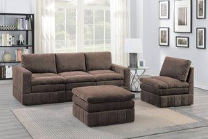 English Elm Contemporary 5-Piece Modular Sofa Set With Plush Morgan Fabric, Versatile Seating For Modern Living B011S00463